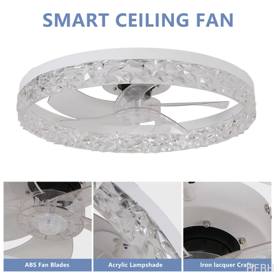 wholesale, manufacturer, factory，batch,tailered, customized         Modern Acrylic Ceiling Fan Light Remote Control Dimmable LED Chandelier 6 Speed Quiet Motor Flush Mount For Living Room Bedroom