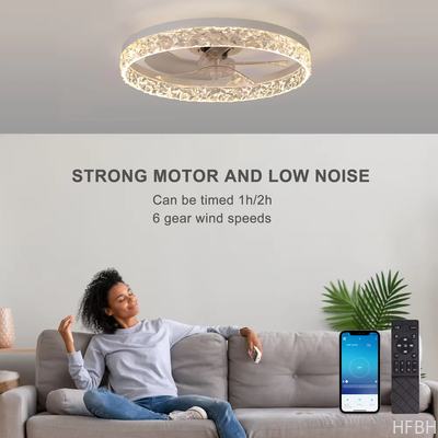 wholesale, manufacturer, factory，batch,tailered, customized         Modern Acrylic Ceiling Fan Light Remote Control Dimmable LED Chandelier 6 Speed Quiet Motor Flush Mount For Living Room Bedroom