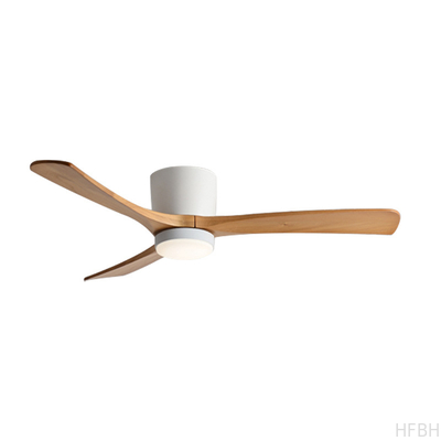 LED Ceiling Fan Lights factory - HFBH Model 657 Modern Design 3 Solid Wood Blades 42 52 Inches Ceiling Fan with Light