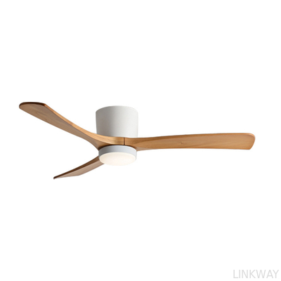 wholedale   LED Ceiling Fan Lights factory - HFBH Model 657 Modern Design 3 Solid Wood Blades 42 52 Inches Ceiling Fan with Light
