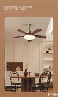 wholesale, manufacturer, factory，batch,tailered, customized     56-Inch Modern Ceiling Fan With Light 5 Blades Black / White For Living Room Remote Control Iron Body DC Motor