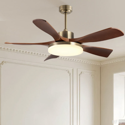 Factory 56-Inch Modern Ceiling Fan Light Black/White ABS Blades Remote Control Iron Lamp Body Wholesale for Living Room