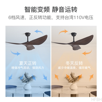 Modern Decorative 52 Inch Black / White Ceiling Fan Without Light BLDC Motor Ceiling Fan