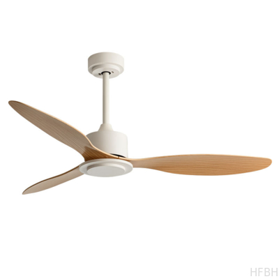Factory Modern 42 Inch ABS Ceiling Fan with Wood Color Black Blades and White Motor Remote Control No Lamp AC Motor