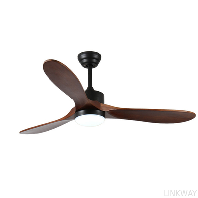 Energy-Efficient Long-Lasting: 52-Inch Solid Wood Ceiling Fan with LED Lighting and Brushless DC Motor