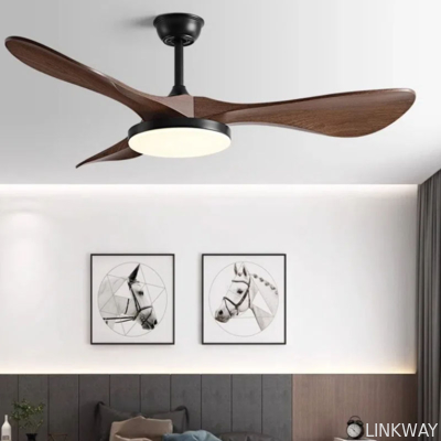 Cream Wind Wooden Blade 48 Inch Ceiling Fan With Light And Remote Control