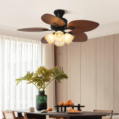 American Style Vintage Decorative Fan Ceiling Winding Powered Ceiling Fan With Light