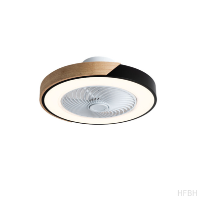 HFBH 20-Inch Low Profile Ceiling Fan with ABS Remote Control Small Bedroom Three-Light (Black White Grey) Light Color Options