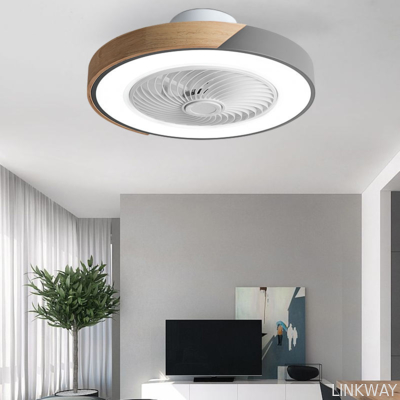 Manufacturer  20-Inch Low Profile Ceiling Fan with ABS Remote Control Small Bedroom Three-Light (Black White Grey) Light Color Options