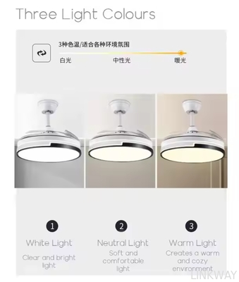 Remote Control LED Ceiling Fan Lights , Modern LED Invisible Ceiling Fan With Light