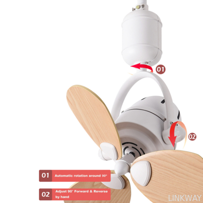 Light Duty LED Ceiling Fan Lights , Wall Mounted Oscillating Fans With Remote Control