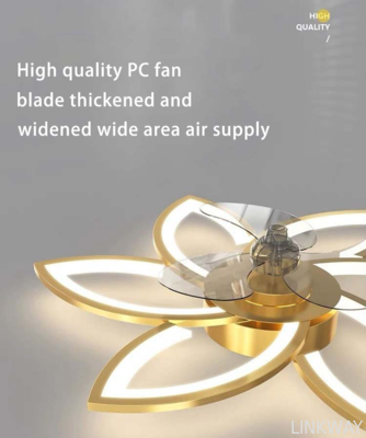 Fashion Art Multi-head Petal Inverter Fan Light For Living Room Bedroom