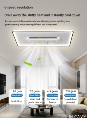 HFBH Model 1631A Ceiling Fan with Light Leafless Ceiling Fan Bladeless Fan Light