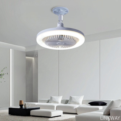 Modern Design LED Ceiling Light with Remote Control Fan E27 for Luxury Indoor Decor in Bedroom Hotel ABS Lamp Body Living Room