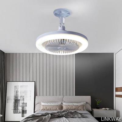 Modern Design LED Ceiling Light with Remote Control Fan E27 for Luxury Indoor Decor in Bedroom Hotel ABS Lamp Body Living Room