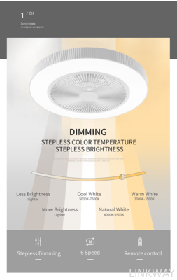 New LED Fan Lamp Wiht Light with Fan App Control Tuya Alexa Google Control