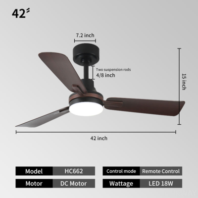 Factory Direct Ceiling Fans with Lights and Remote Dimmable 3CCT Reversible BLDC Motor ABS Blades for Bedroom Living Room