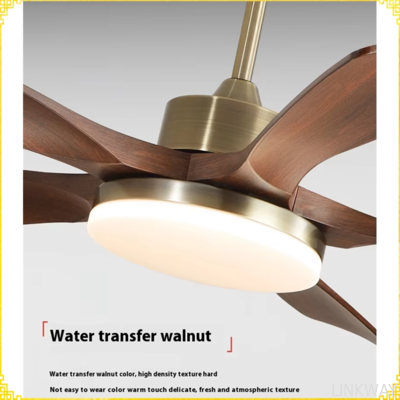 42/52 Inch 3/5 Straight Blades Wooden Leaf Ceiling Fan Remote Control