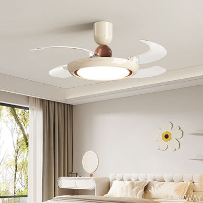 42 Inch Smart Luxury Indoor Fan Light  , Modern Living Room Ceiling Fans With Bright Lights