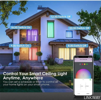 RGB CW WW LED APP Ctrl Dream Color Stepless Dimmable LED Ceiling Lights For Living Room