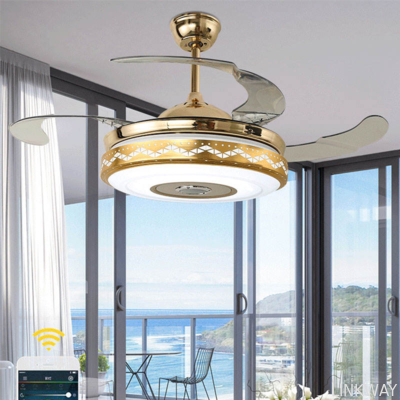 Bedroom Modern Ceiling Fans With Lights And Retractable Blades