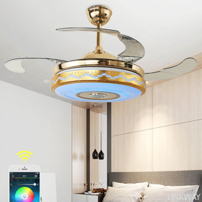 Bedroom Modern Ceiling Fans With Lights And Retractable Blades