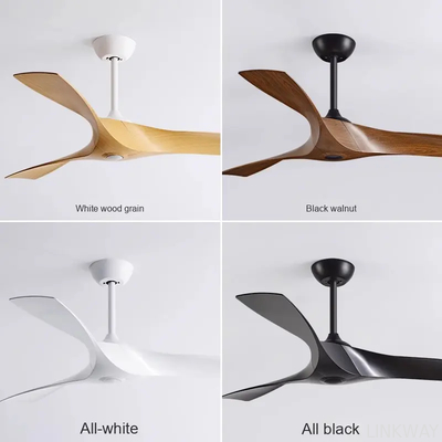 Large Modern Retro Industrial Ceiling Fan for Dining Living Room Variable Frequency Mute Remote Control Non-Light LED Plastic