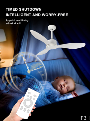HFBH Model 630 Modern Design 48 Inch Ceiling Fan with White ABS Blade