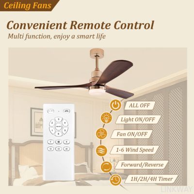 Solid Wood Leaf Ceiling Fan Remote Control Ceiling Fan With Light