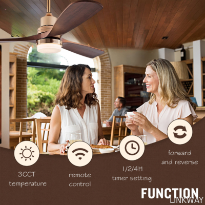 Solid Wood Leaf Ceiling Fan Remote Control Ceiling Fan With Light