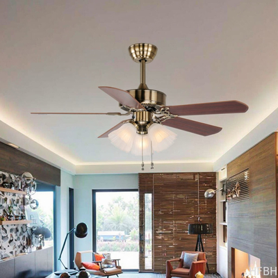 Zipper Control Luxury 110/220V Cheap Price Energy Save Decorative Ac Dc Best Chandelier Wooden Ceiling Fan With Light