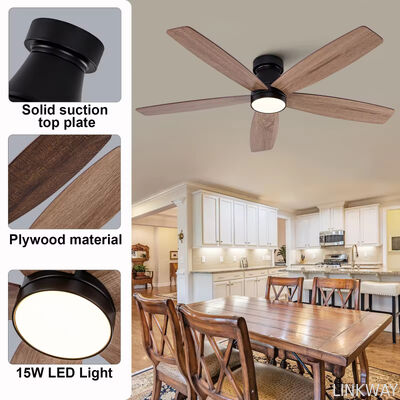 Reversible Fan Lamp Plywood 3 5 Blade Ceiling Fan With Light 52 Inch Led Ceiling Fan With Light and Remote Control for Home