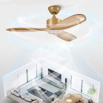 Household Decoration 52 Inch Ceiling Fan Dc Motor Wooden Indoor App Control Modern Ceiling Fan With Remote Control