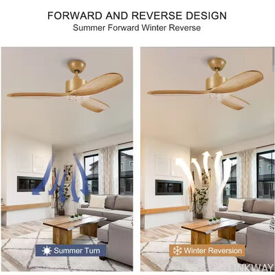 Household Decoration 52 Inch Ceiling Fan Dc Motor Wooden Indoor App Control Modern Ceiling Fan With Remote Control