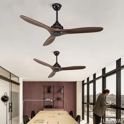 European Style 52 Inch Ceiling Fan Energy Efficiency Solid Wood Blade Ceiling Fan With Dc Motor Ventilador De Techo Con Luz
