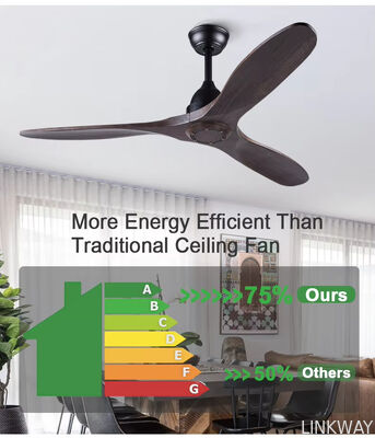 European Style 52 Inch Ceiling Fan Energy Efficiency Solid Wood Blade Ceiling Fan With Dc Motor Ventilador De Techo Con Luz