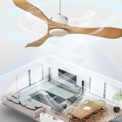 Blade DC Ceiling Fan Light Decorative Speed Control Air Conditioning ABS Plastic Brown Remote Control Ceiling Fan