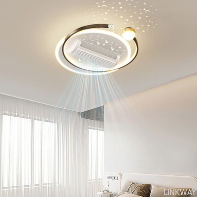 Modern 220V LED Fan Light Ceiling Fan Ultrathin Bladeless Design Remote Control Iron Body Indoor