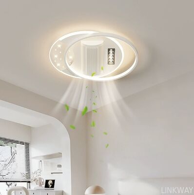 Modern Leafless LED Ceiling Fan with Remote Control Package Acrylic Lighting for New Living Room and Bedroom Whole House