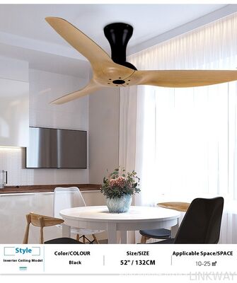 Hot Sale 52 Inch Modern Design  DC Ceiling Fan Energy Saving Remote Control 110V 220V for Outdoor Use Three Metal