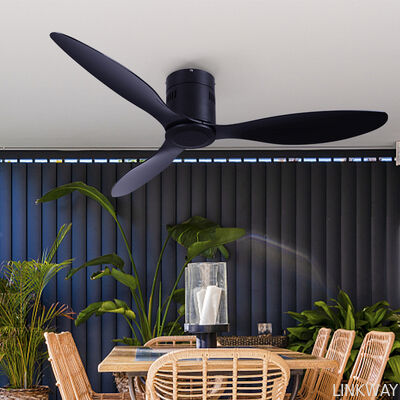 Industrial Style Energy-Saving 52 Inch 3 ABS Blades Ceiling Fan Dimmable Light Remote Control