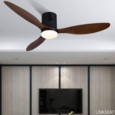 Industrial Style Energy-Saving 52 Inch 3 ABS Blades Ceiling Fan Dimmable Light Remote Control