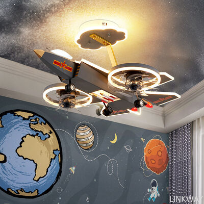 Modern Designer LED Industrial Ceiling Light Chandelier Smart Remote Control Helicopter Fan 0 Blades Living Room Application
