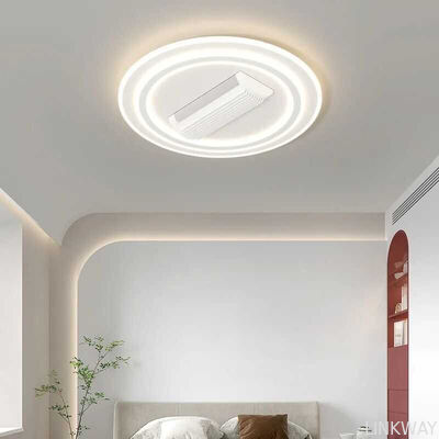 Modern Iron LED 6-Speed Dimmable Smart Bladeless Ceiling Fan with Light and Remote for Hotel Bedroom Decor