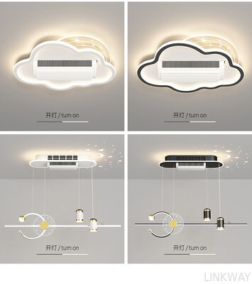 HFBH Three Color Strong Wind High Quality Anti Flicker No Blades Remote Control Silent Fan Light for Indoor Use