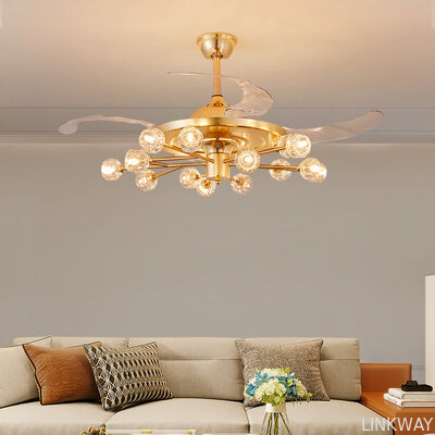 Modern Simple Nordic DC LED Firefly Ceiling Fan Chandelier Remote Control Dimmable 6-Speed for Bedroom Restaurant Living Room