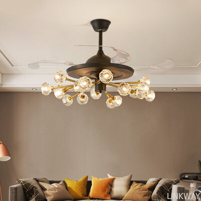 Modern Simple Nordic DC LED Firefly Ceiling Fan Chandelier Remote Control Dimmable 6-Speed for Bedroom Restaurant Living Room