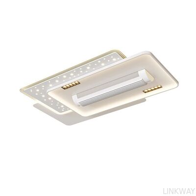 Modern Leafless LED Ceiling Fan Lamp Energy-Saving AC Motor Remote Control Silent Lighting Living Dining Bedroom Flush Mount