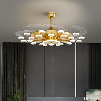 Luxury Fancy Nordic Living Room Chandelier Modern for High Ceiling Smart Celling Fan Silent 360 Degree Ceiling Fan LED