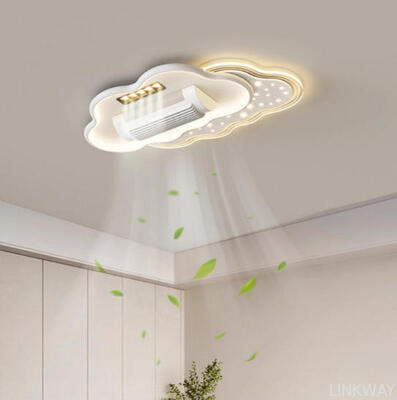 Bladeless Ceiling Lights with Fan and Remote Control Recessed Modern Ceiling Fan with Inverter Fan and Dimmable Light
